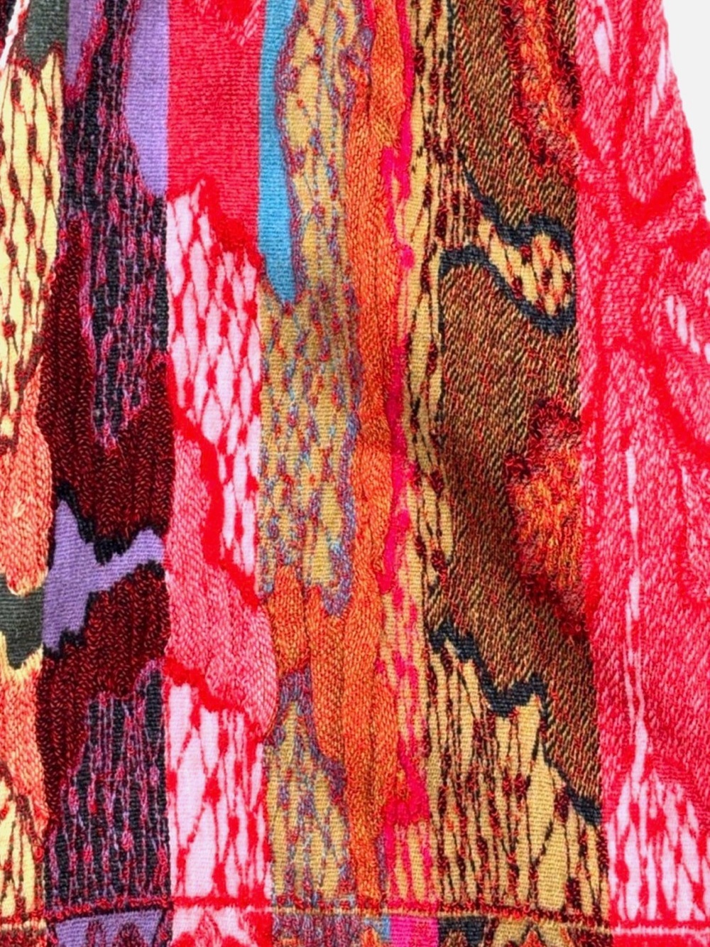 Silk Viscose Fringe Scarf Wrap Shawl Red Multicolor Boho Festival Lightweight - Picture 7 of 8